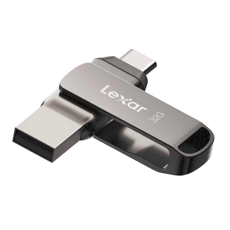 雷克沙D400金属双接口U盘32G/USB3.1/Type-C/枪色（个）