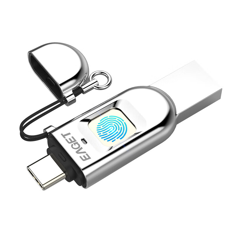 忆捷（EAGET）FU68 U盘 32GB USB3.1 指纹加密双接口（个）