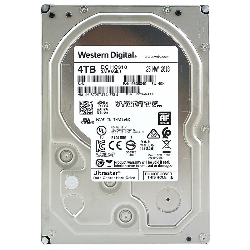 西部数据HUS726T4TALE6L4企业级硬盘空气盘4TB(个)