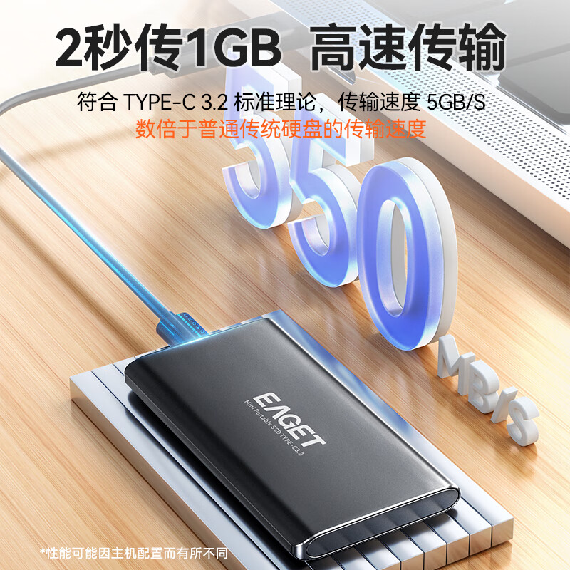 忆捷2TB Type-c USB3.2金属轻薄移动固态硬盘（PSSD）（个）