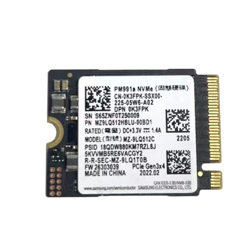 戴尔（DELL）固态硬盘256G, 3.0接口，读速500MB/s,M.2 2230 NVME PCIe3.0（单位：个）