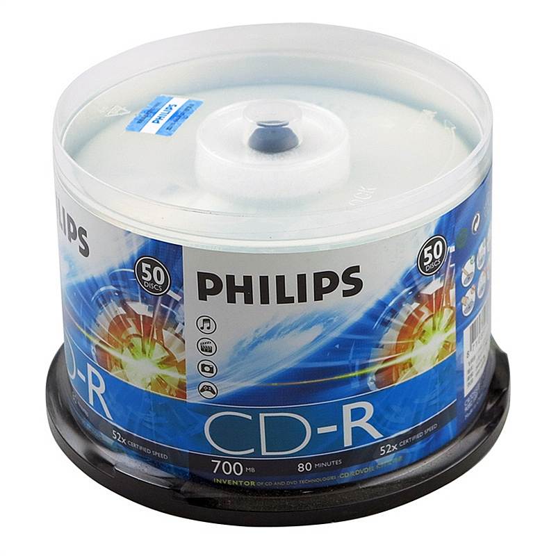 飞利浦CD-R光盘/刻录盘52速700M桶装50片(桶)