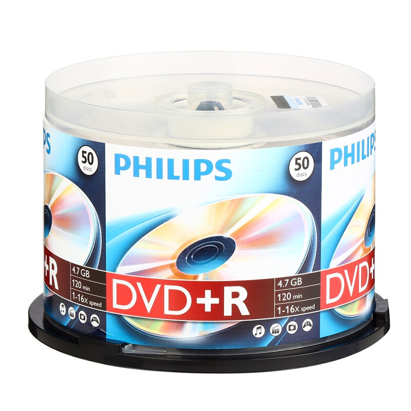飞利浦DVD+R 空白光盘/刻录盘 16速4.7G 桶装50片（桶）