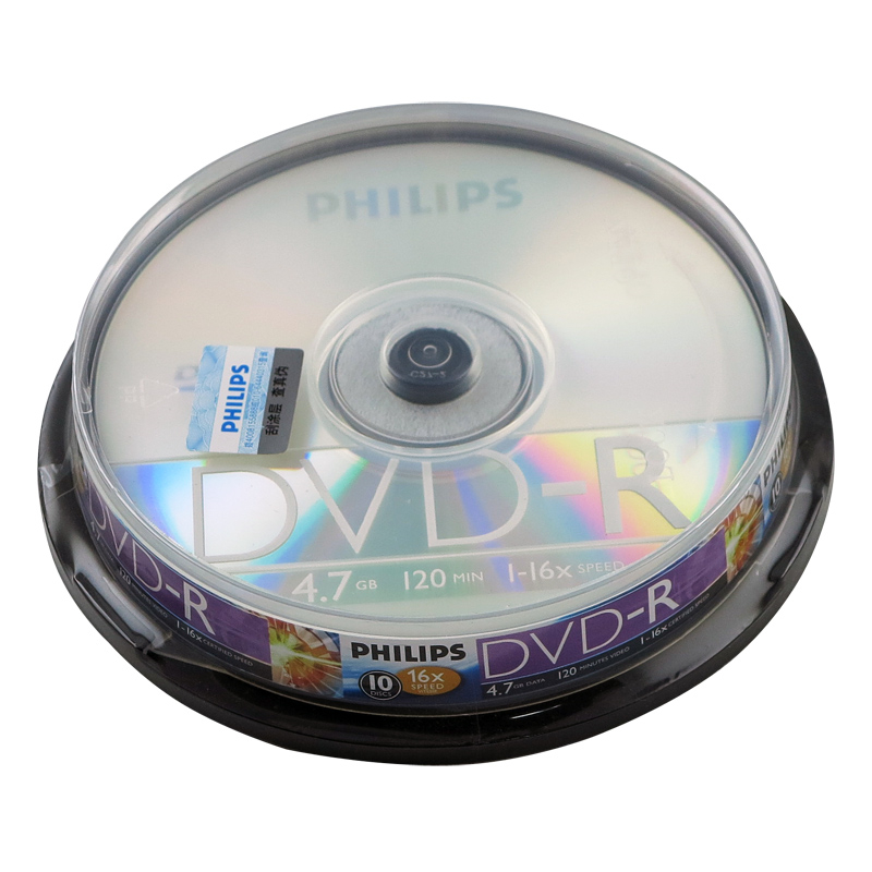 飞利浦4.7GB/DVD刻录光盘 光盘盒10片/盒 (盒)
