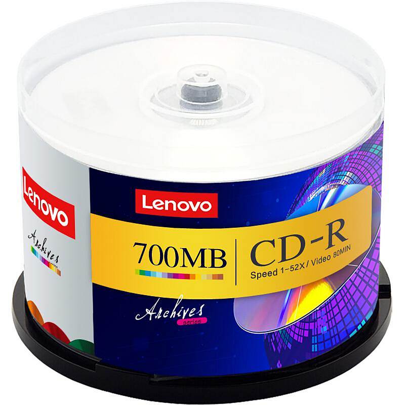 联想CD-R光盘/刻录盘52速700MB台产档案系列桶装50片空白光盘（桶）