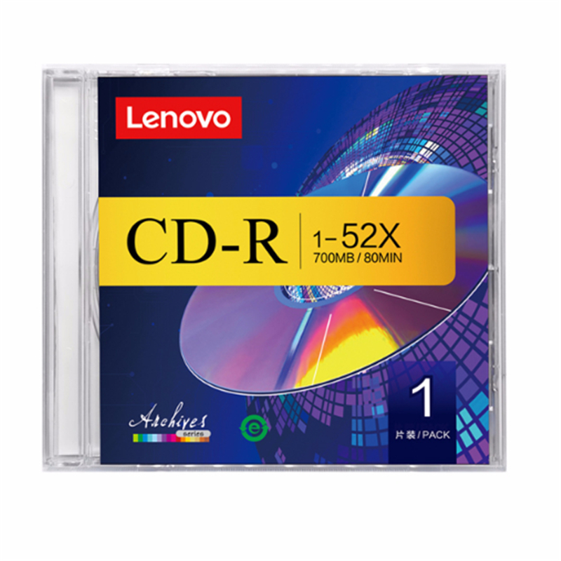联想CD-R/52速700MB台产档案系列空白刻录盘单片盒装（片）