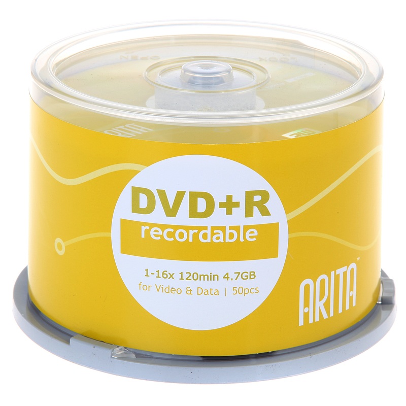 铼德e时代系列 DVD+R 16速 4.7G 50片桶装 刻录盘 黄色（桶）