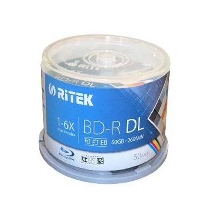 铼德（RITEK） 蓝光可打印 BD-R 空白光盘/刻录盘/大容量 50片（桶）