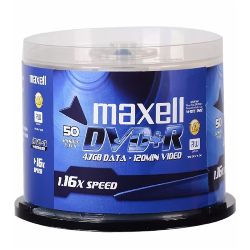 麦克赛尔（maxell）DVD+R光盘 刻录光盘50片 （桶）