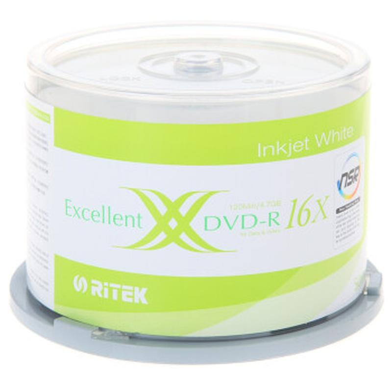 铼德(RITEK) 台产可打印 DVD-R 16速4.7G 空白光盘/光碟/刻录盘 桶装50片(单位：盒）