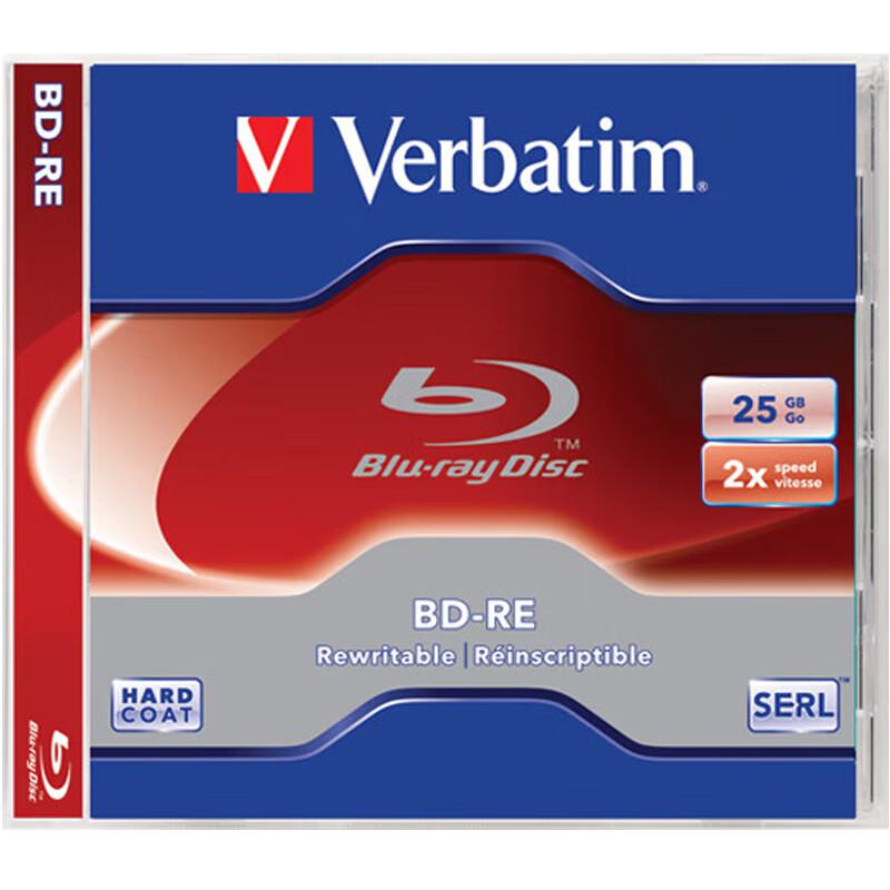 威宝（Verbatim）BD-RE 蓝光空白光盘 刻录盘 2速25GB 蓝鲸 盒装5片 可擦写 43615（单位：盒）