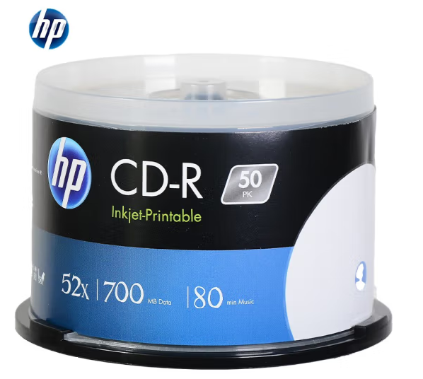 惠普（HP） CD-R可打印光盘/刻录盘桶装50片（单位：筒） 起订量10筒
