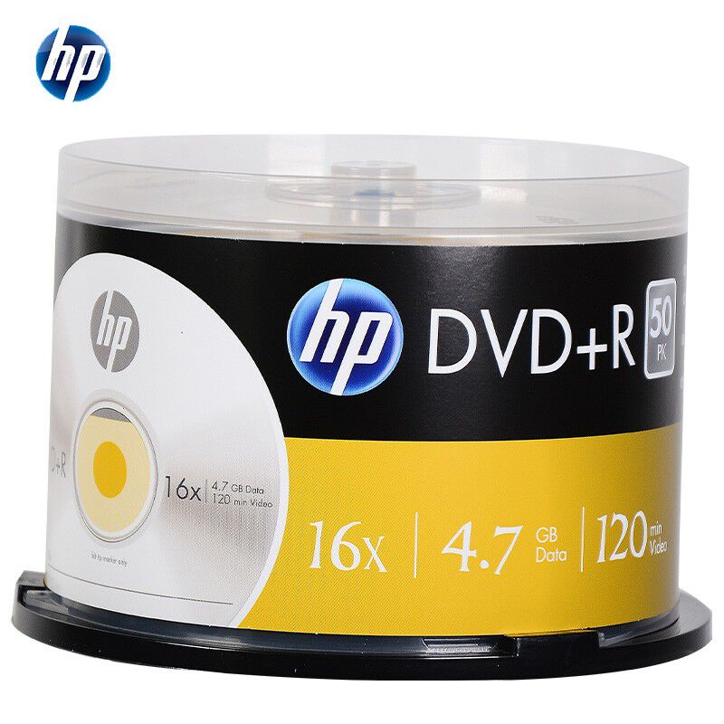 惠普（HP） DVD+R 光盘/刻录盘 空白光盘50片（桶）