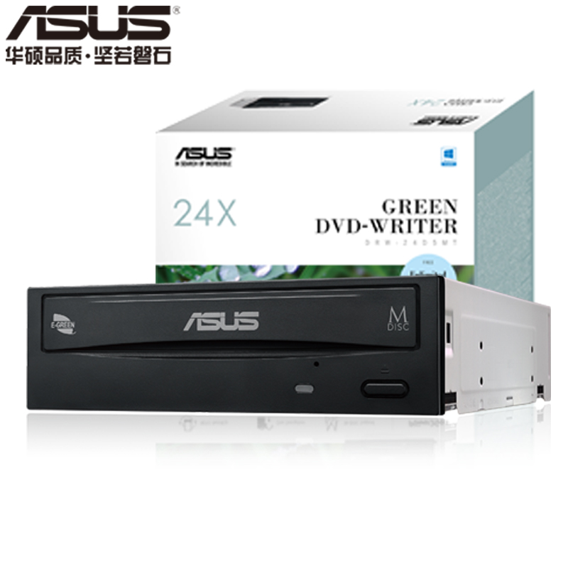 华硕(ASUS)DRW-24D5MT 24倍速 SATA接口 内置DVD刻录机 台式机光驱 黑色（个）