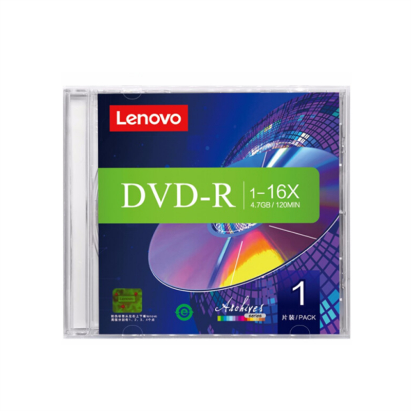 联想16速4.7GB单片盒装DVD-R空白刻录光盘（片）