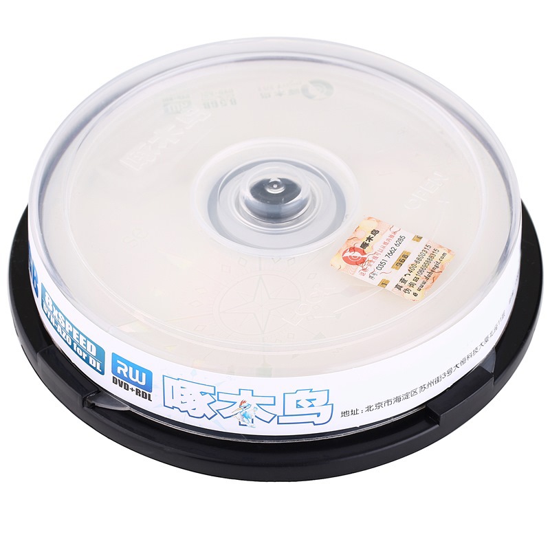啄木鸟DVD+R光盘/刻录光盘8速/8.5G/单面双层10片桶装(桶)