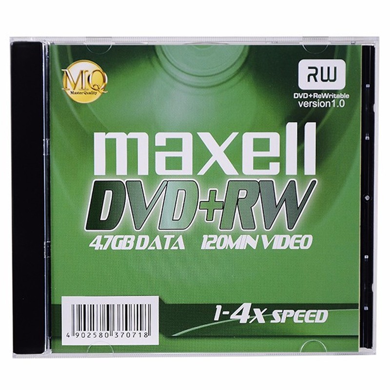 麦克赛尔DVD+RW光盘 刻录光盘 4速4.7G台产 1片盒装（盒）