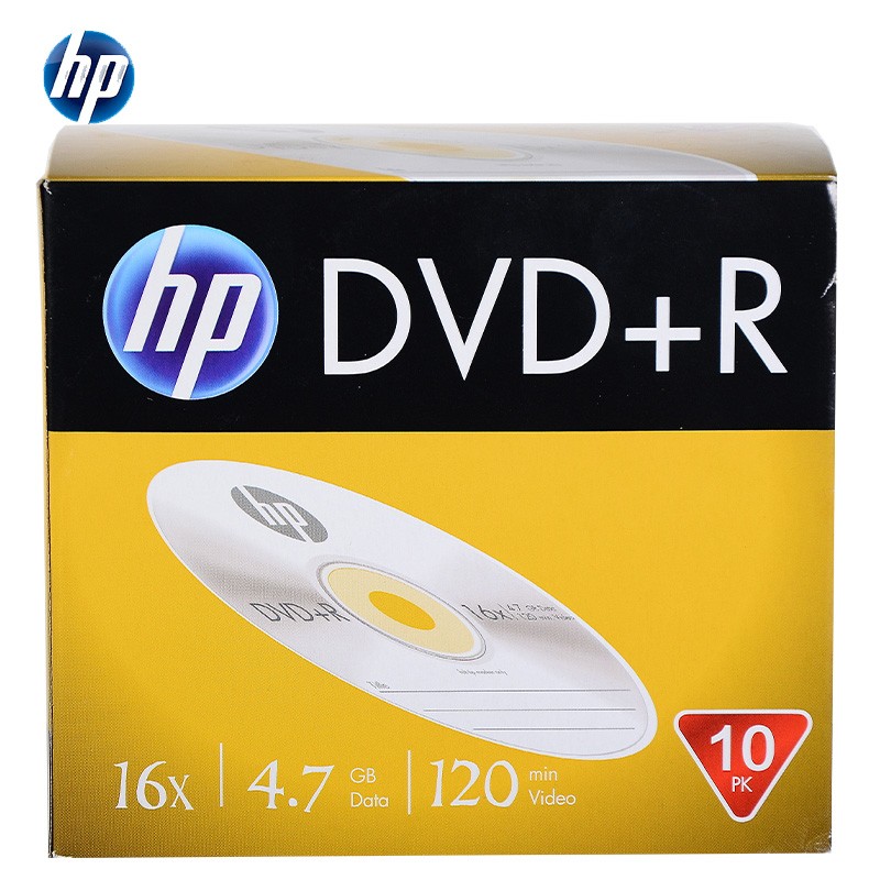 惠普DVD+R 空白光盘 16速4.7GB 盒装10片（盒）