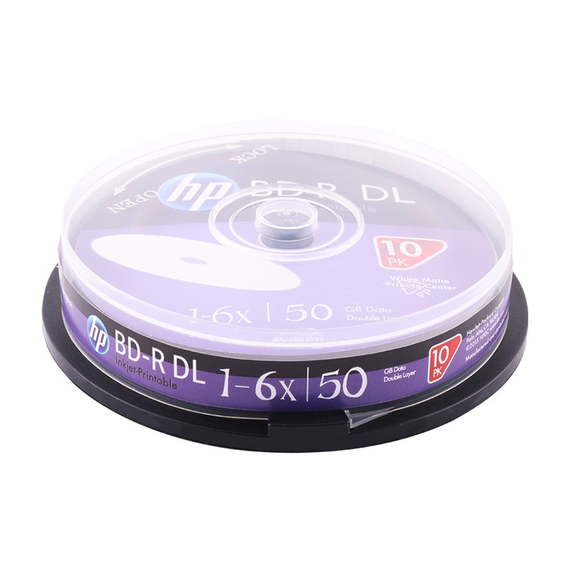 惠普BD-R 50GB蓝光双层刻录盘 10片装（桶）