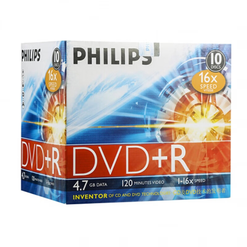 飞利浦DVD+R刻录盘dvd16X刻录盘10片装（桶）