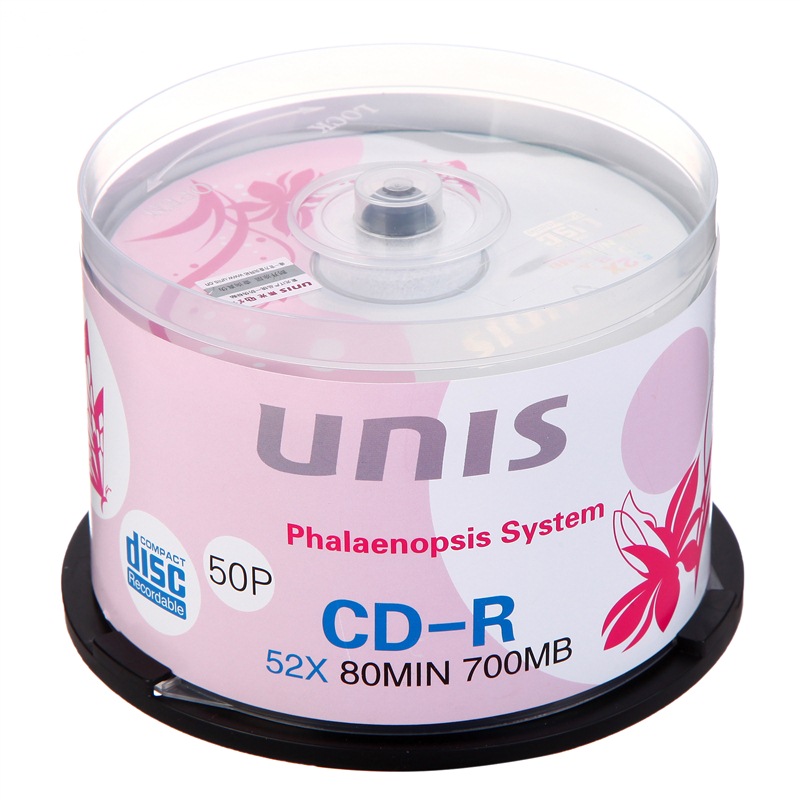 紫光（UNIS）CD-R空白光盘 碟之恋系列  刻录光盘 52速 700M 桶装50片（桶）