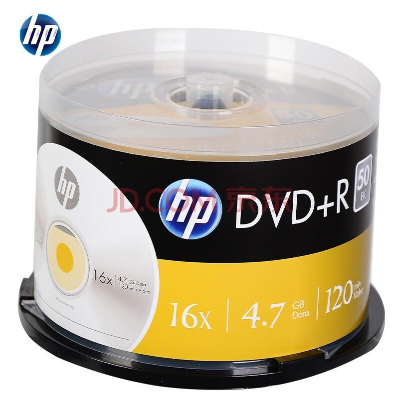 惠普DVD+R 4.7GB 光盘 刻录盘 空白光盘 桶装50片（桶）