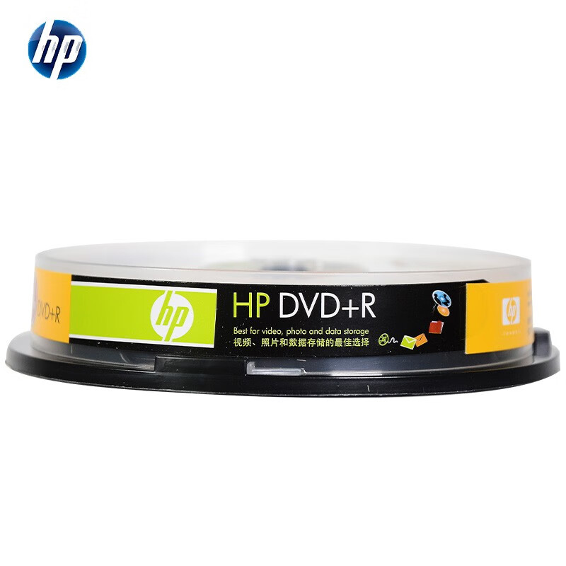 惠普DVD+R 光盘/刻录盘 空白光盘 16速4.7GB10片/桶（桶）