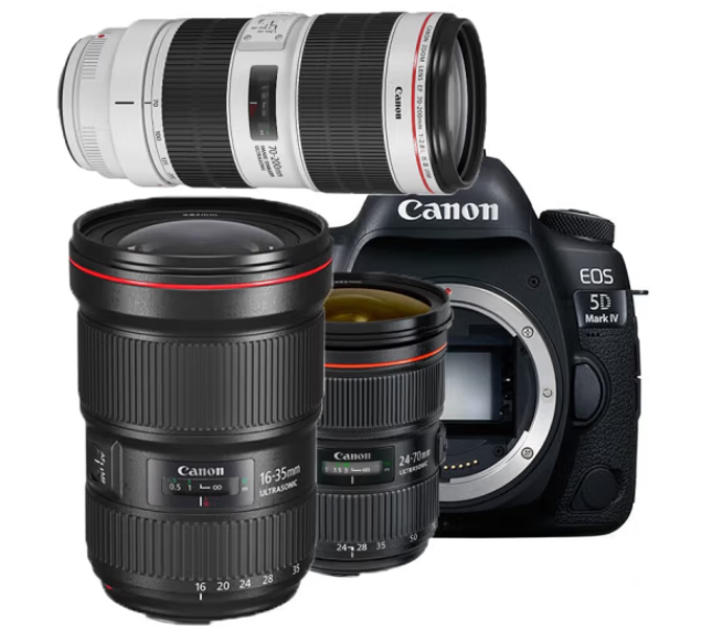 佳能（Canon）EOS 5D Mark IV 5D4 三大镜头套装单反相机(单位：套)