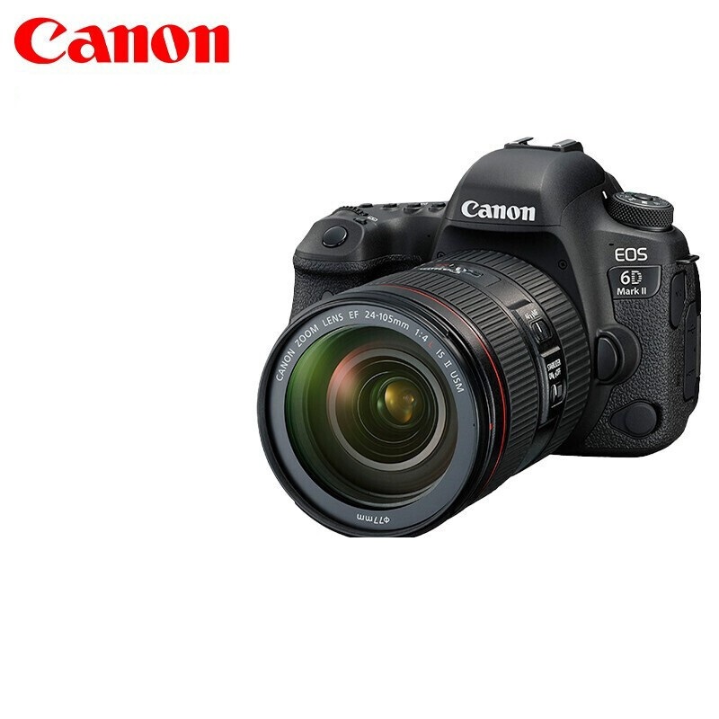 佳能 EOS 6D Mark II单反相机+24-105mmf/4L镜头+128G卡+相机包+原装备电1块（套）