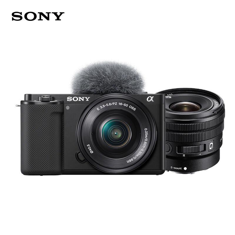 索尼（SONY）ZV-E10L数码相机+10-20mm F4 G APS-C双镜头 黑色(单位：套)