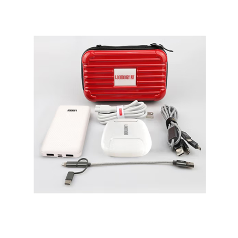 乐默（LOOMOO）LDS-211数码差旅套装（四口USB充电器一拖三数据线）红色（单位：个）