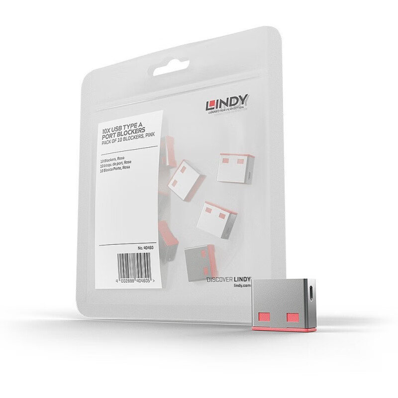 LINDY 40460-64USB锁电脑通用锁头10个/包红色（包）