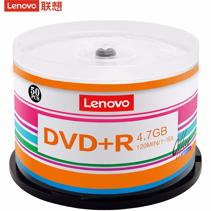 联想DVD+R光盘/刻录盘16速4.7GB 办公系列桶装50片空白光盘（桶）