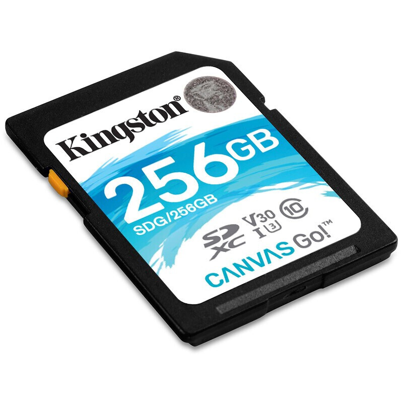 金士顿（Kingston）SD存储大卡 高速佳能相机单反微单内存卡 class10 U3 V30 256G(SDHC读取90M/s 写入45M/s）黑色 （单位：个）