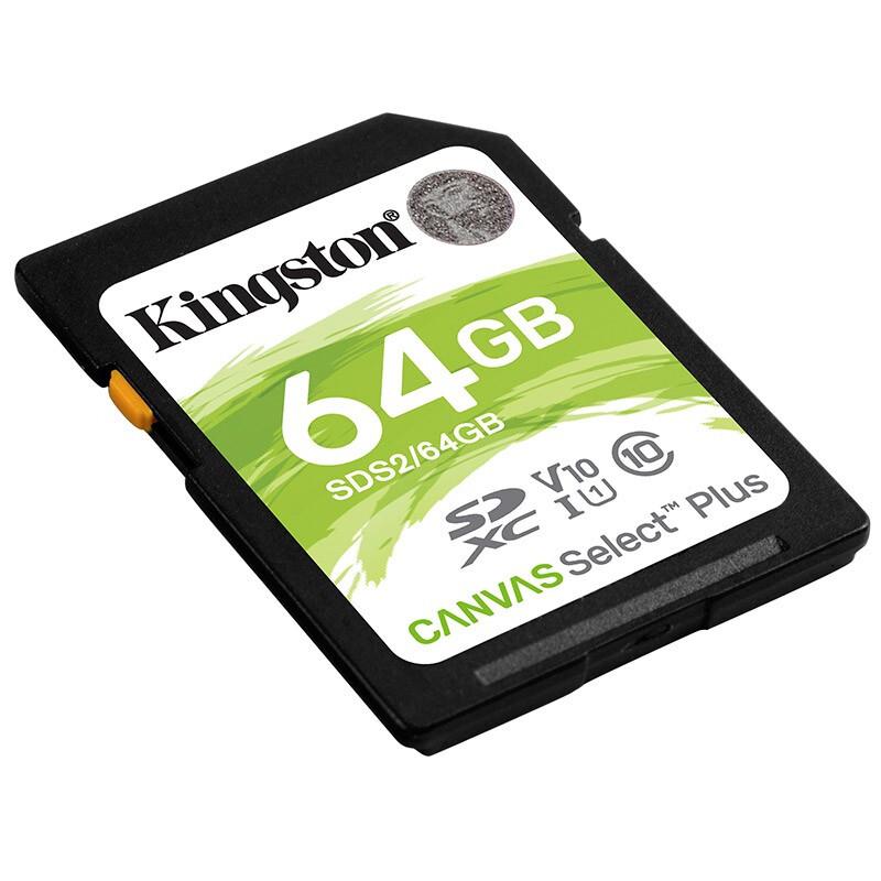 金士顿SDS2/SD存储卡64G读速100MB/s(个)