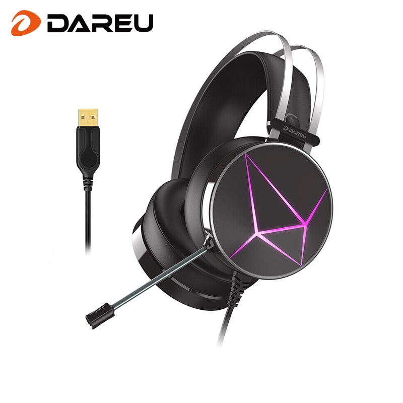 达尔优EH722RGB版游戏耳机 usb7.1声道头戴式耳机  黑色（单位：个）