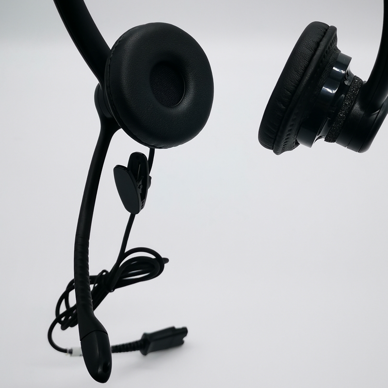 YEALTEL优特尔E600NCD，双耳呼叫中心专业语音呼叫中心话务耳机(单位：套）黑色