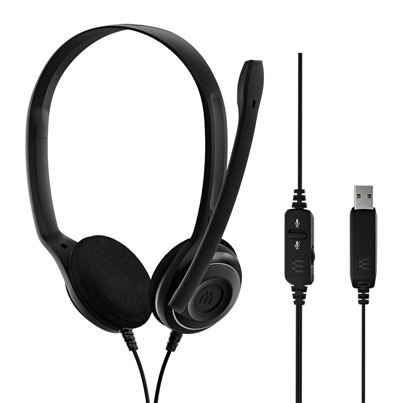 音珀（EPOS）PC8  USB头戴式双耳语音降噪USB耳机网课教学办公会议话务客服游戏耳麦(单位：个)