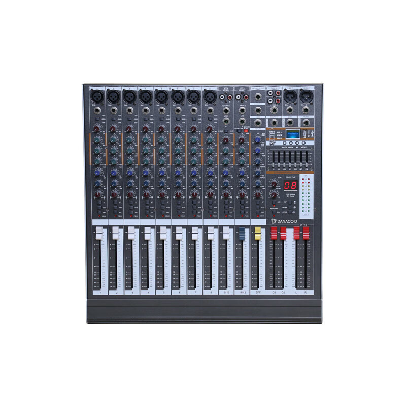 大因12路机架式模拟调音台 DF-12 8路线路输入+2组立体声输入 内置16种效果器(单位：套)