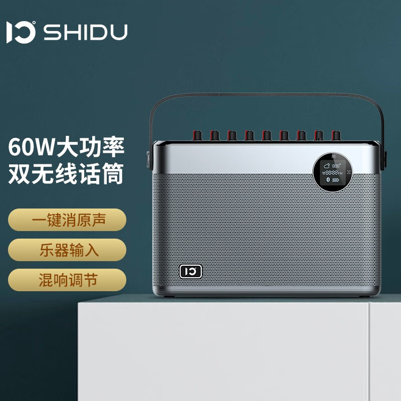 十度（ShiDu） T10手提K歌蓝牙音响便携式音箱 带双无线话筒（套）