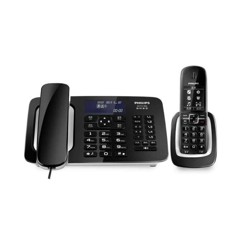 飞利浦（PHILIPS）自动录音电话机 子母机 DCTG492+ 黑色（台）