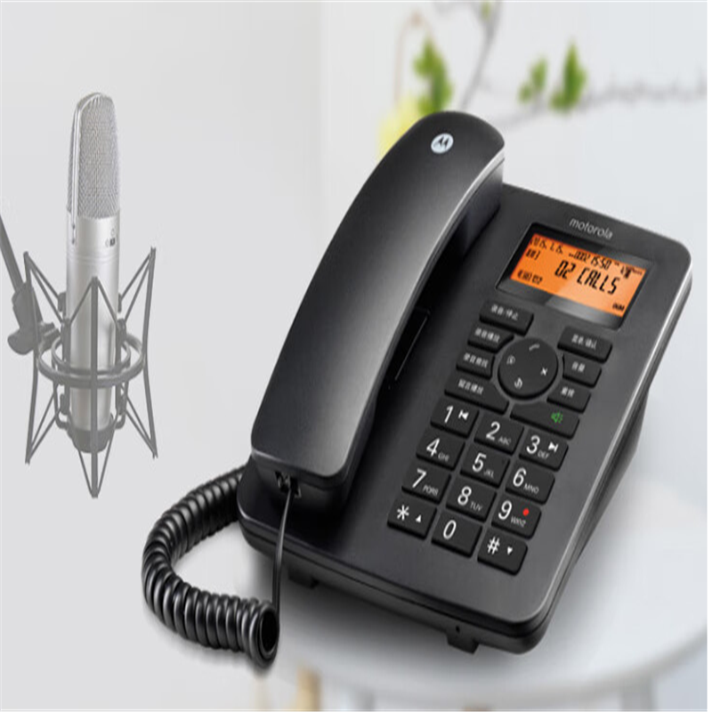 摩托罗拉（Motorola）CT111C 带录音功能电话机 办公家庭电销商务客服呼叫中心座机 TF卡可录音答录电话机(单位：台)