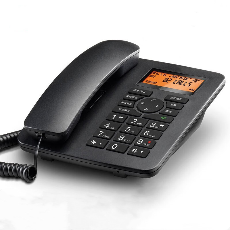 五阳 CT111C带录音功能电话机办公家庭座机TF卡可扩展至32G CT111黑色（配32G存储卡）（台）