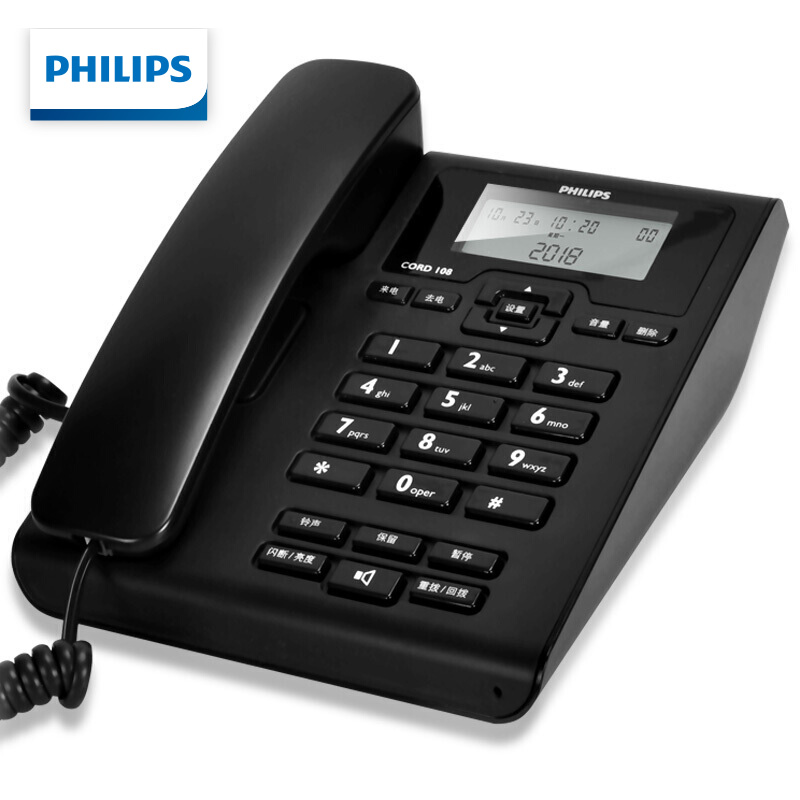 飞利浦（PHILIPS） CORD108有绳座机电话机（计价单位：台）黑色