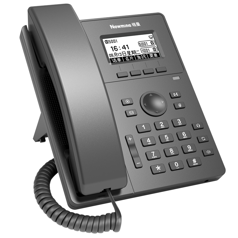 纽曼(Newmine) HL2008TSD-748(R) IP电话机 网络SIP话机 2个SIP账号 2.3英寸黑白液晶屏 支持6方会议 （台）黑色