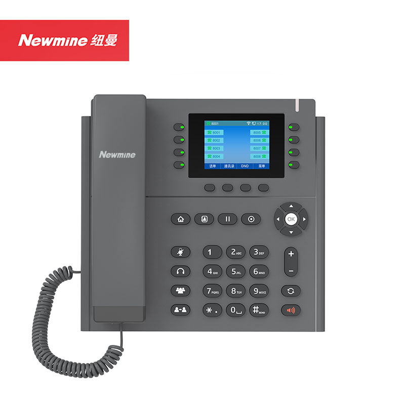 纽曼(Newmine)IP电话机 商务办公座机 POE供电 六方会议 2.8英寸彩屏 HL2008TSD-608（R）(单位：台) 黑色