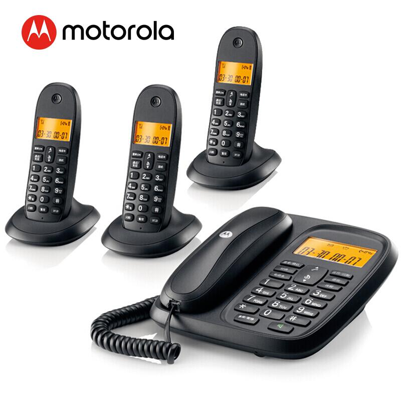 摩托罗拉CL103C无绳电话机黑色一拖三子母机(台)