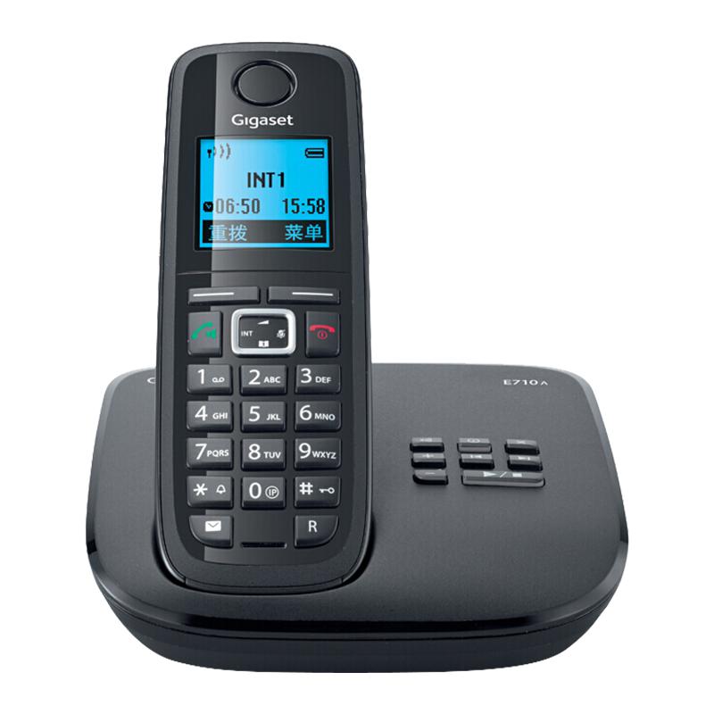 集怡嘉(Gigaset) E710A 数字无绳 带录音  电话机 黑色（台）