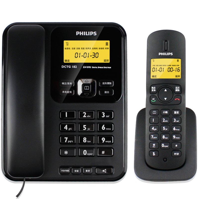 飞利浦DCTG182 无绳电话机黑色母机（台）