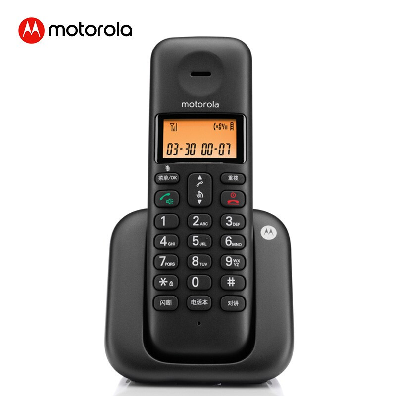 【停用】摩托罗拉电话机大屏幕橙色背光免提语音报号电话 C2601子机黑色（台）